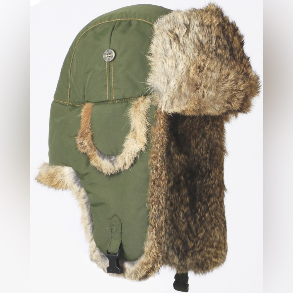 Mad Bomber rabbit fur winter hat - size S